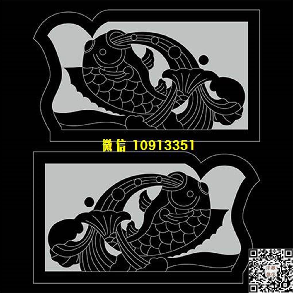 精雕图2a鱼包谷精雕图线雕图线条图单线铣底图_电脑雕刻plt文泰矢量图精雕图浮雕图